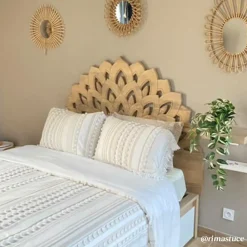 Made in Meubles Tête De Lit<Tête de lit lotus en bois de manguier sculpté 160 cm Valentina