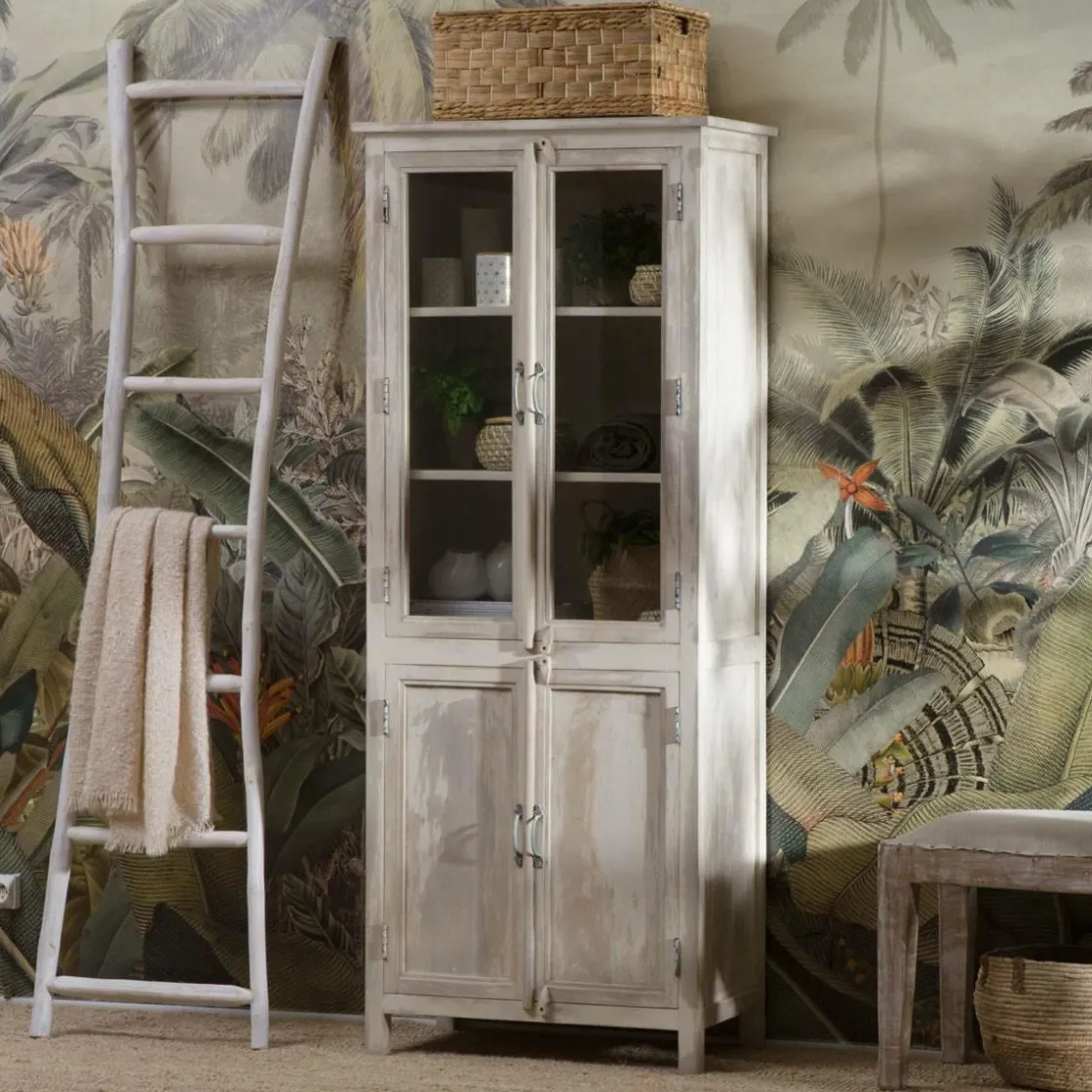 Made in Meubles Vaisselier<Vaisselier en bois de manguier blanchi Cuzco