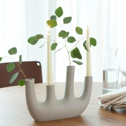 Made in Meubles Décoration<Vase beige 4 tiges en aluminium Dahlia