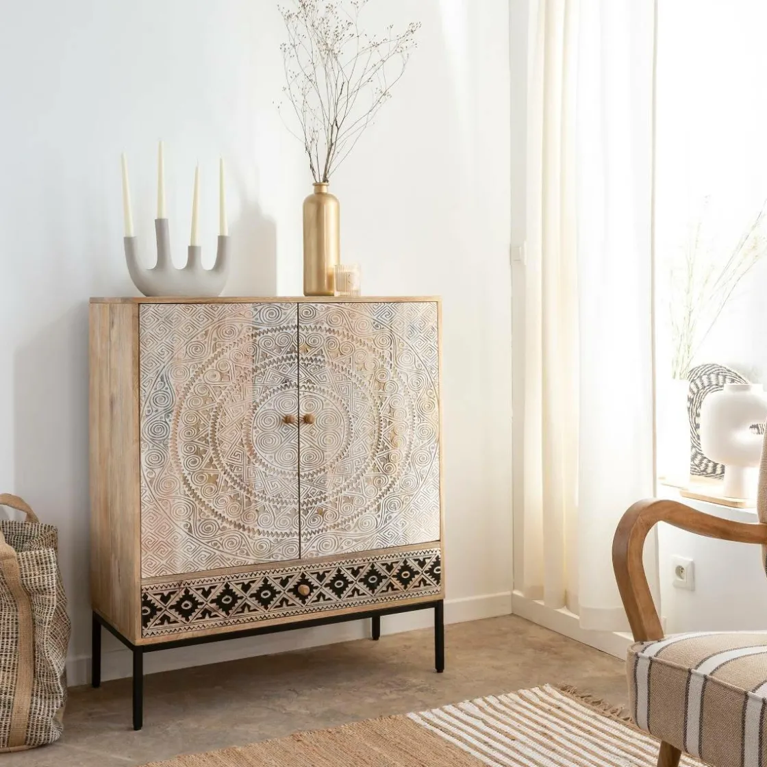 Made in Meubles Décoration<Vase beige 4 tiges en aluminium Dahlia