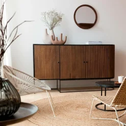 Made in Meubles Décoration<Vase marron 4 tiges en aluminium Dahlia