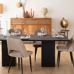 Made in Meubles Décoration<Vase marron 4 tiges en aluminium Dahlia