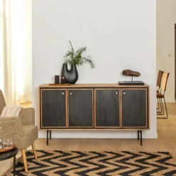 Made in Meubles Décoration<Vase noir 2 tiges en aluminium Tulipa