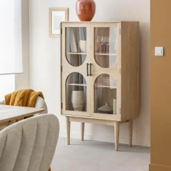 Made in Meubles Vitrine<Vitrine 2 portes en bois de manguier Lydia