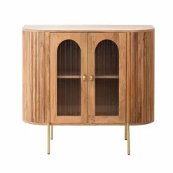 Made in Meubles Vitrine<Vitrine arrondie en bois de manguier Maria