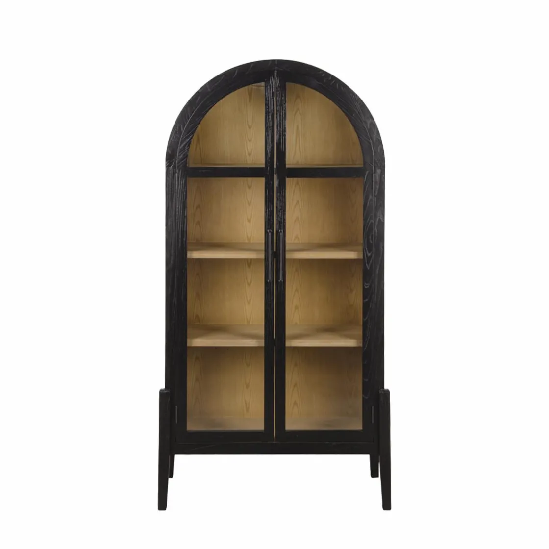 Made in Meubles Vitrine<Vitrine arrondie en bois d'orme Bruce