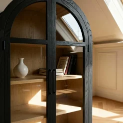 Made in Meubles Vitrine<Vitrine arrondie en bois d'orme Bruce