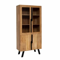 Made in Meubles Vitrine<Vitrine en bois d'acacia et métal Mano