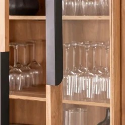 Made in Meubles Vitrine<Vitrine en bois d'acacia et métal Mano