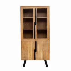 Made in Meubles Vitrine<Vitrine en bois d'acacia et métal Mano