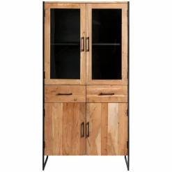 Made in Meubles Vitrine<Vitrine en bois d'acacia et métal Bosco