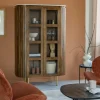 Made in Meubles Vitrine<Vitrine en bois de manguier et marbre Sienne
