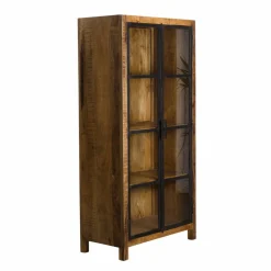 Made in Meubles Vitrine<Vitrine en bois de manguier et métal Ambroisa