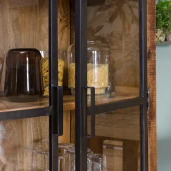 Made in Meubles Vitrine<Vitrine en bois de manguier et métal Ambroisa