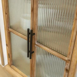 Made in Meubles Vaisselier|Vitrine<Vitrine en bois de sapin et verre strié 2 portes Nicole