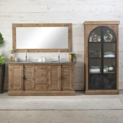 Made in Meubles Vitrine<Vitrine en bois recyclé et métal Garance